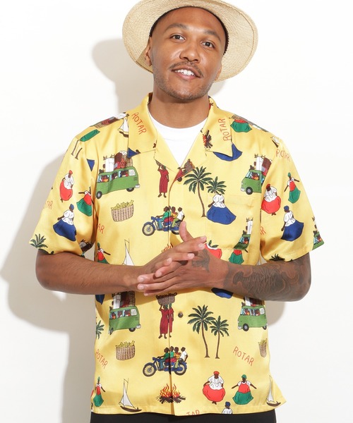 ROTAR(ローター)の「Latin America Textile Aloha Shirt(シャツ/ブラウス・メンズ・ブラック/ライトブルー/マスタード・MEDIUM/LARGE/X-LARGE)」の3枚目の写真