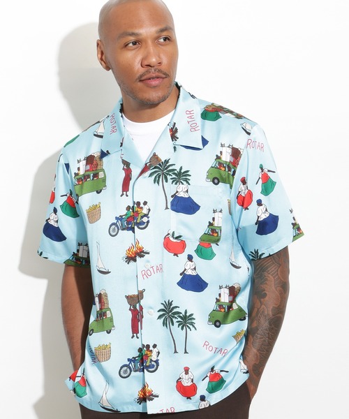 ROTAR(ローター)の「Latin America Textile Aloha Shirt(シャツ/ブラウス・メンズ・ブラック/ライトブルー/マスタード・MEDIUM/LARGE/X-LARGE)」の4枚目の写真