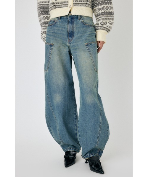 MOUSSY NARROWED HEM COCOON STRAIGHT 0サイズ NARROWED HEM COCOON STRAIGHT（デニムパンツ）｜MOUSSY（マウジー）の