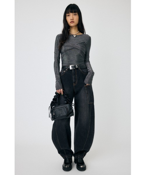 【美品】MOUSSY NARROWED HEM コクーンストレート デニム L NARROWED HEM COCOON STRAIGHT（デニムパンツ）｜MOUSSY（マウジー）の