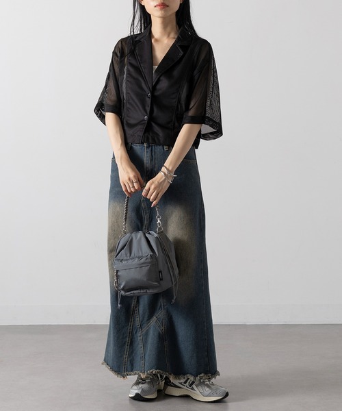 MAGASIN DE MODE Onjna（マガジンデモードオンジェナ ）の「【MAGASIN DE MODE Onjna】コード編み巾着ショルダーバッグ SNBD ※（ショルダーバッグ・レディース・ブラック/ベージュ/アイボリー/カーキ/ストーン・FREE）」の11枚目の写真