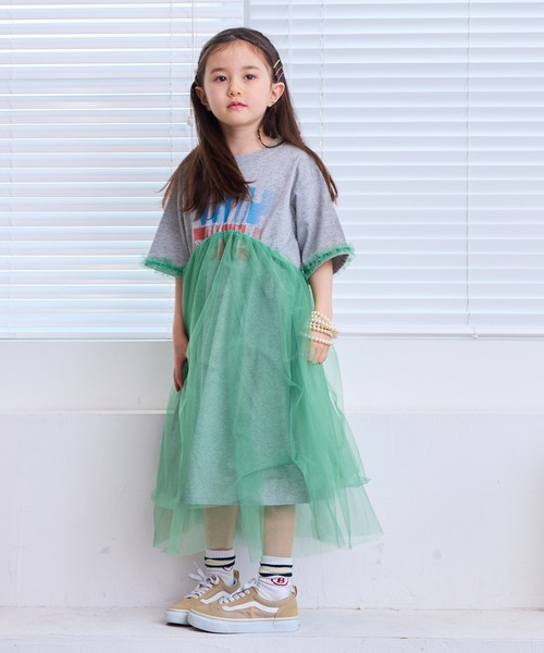 MARKEY'S（マーキーズ）の「チュールドッキングワンピース（ワンピース・キッズ・杢グレー/イエロー/チャコール・90/150/140/130/120/110/100）」の13枚目の写真