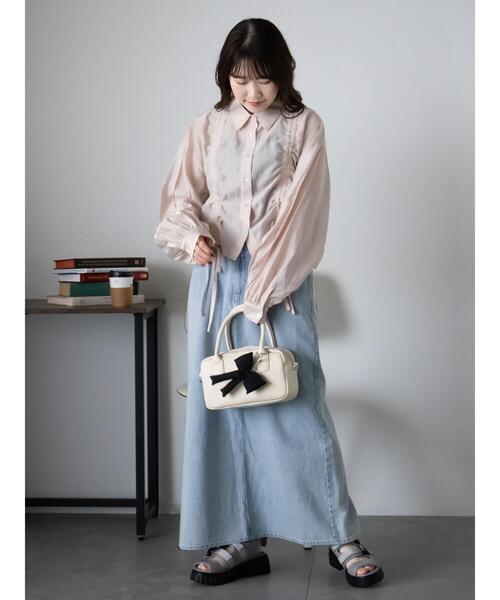 ehka sopo(エヘカソポ)の「ドロストシャツ(シャツ/ブラウス・レディース・グレー/サックスブルー/キナリ/ピンク・F)」の11枚目の写真