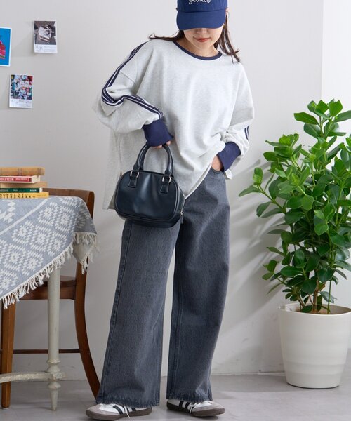 CIAOPANIC TYPY（チャオパニックティピー）の「【WEB限定】ライン裏毛クルースウェット（スウェット・レディース・ブラック/オフホワイト/グレー・ONE SIZE）」の11枚目の写真