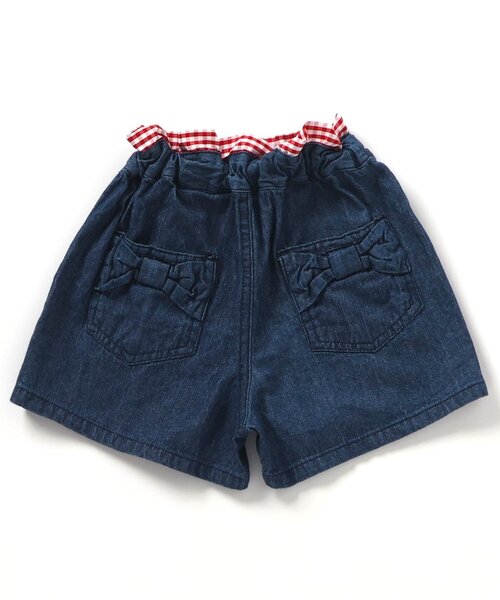 apres les cours（アプレレクール）の「【WEB限定/ジュニア対応】バックリボンフリルショートパンツ（その他パンツ・キッズ・インディゴブルー/アイボリー・80/90/100/110/120/130/140）」の3枚目の写真
