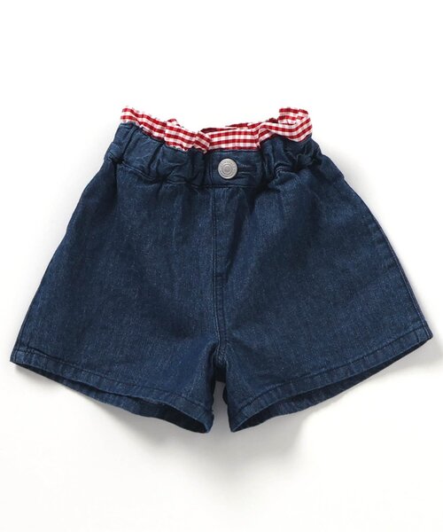apres les cours（アプレレクール）の「【WEB限定/ジュニア対応】バックリボンフリルショートパンツ（その他パンツ・キッズ・インディゴブルー/アイボリー・80/90/100/110/120/130/140）」の4枚目の写真