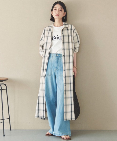 新品未使用　ドゥアルシーヴ　ワンピース　チェック セール】チェックシャツワンピース（シャツワンピース）｜DOUX