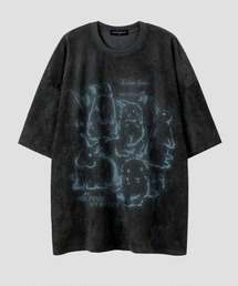 スエード調兎プリントTシャツ