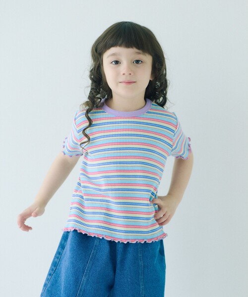 テレコ マルチボーダーTシャツ / キッズ 100cm-130cm（Tシャツ 