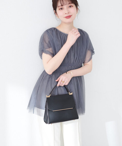 natural couture（ナチュラルクチュール）の「osonoチュールレースチュニック（シャツ/ブラウス・レディース・モカ/ブラック/ブラウン/グレー/オフホワイト・FREE）」の22枚目の写真