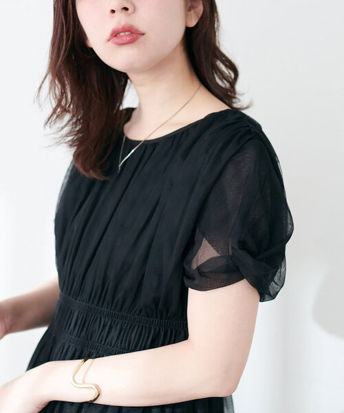 ブラウス シャツ osonoチュールレースチュニック レディース natural couture ブラウス シャツ osonoチュールレース