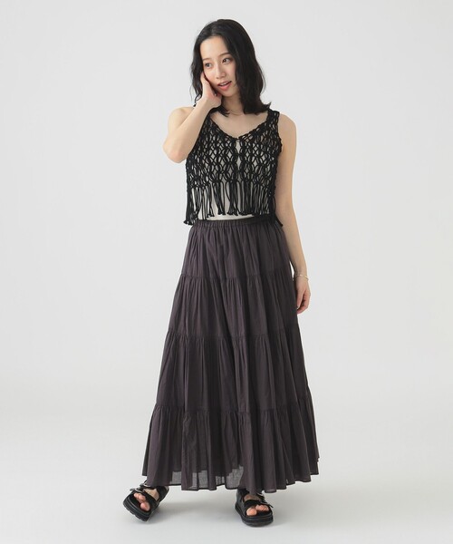 B:MING by BEAMS(ビーミングバイビームス)の「インド ティアード スカート(S~M)(スカート・レディース・オフホワイト/ピンク/ブラック系その他・SMALL/MEDIUM)」の9枚目の写真