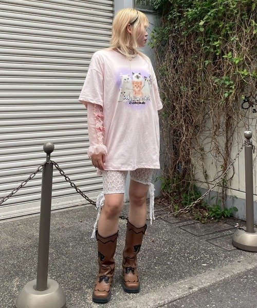 Candy Stripper(キャンディストリッパー)の「MY SWEETIES BIG Tシャツ(Tシャツ/カットソー・レディース・ブラック/オフホワイト/ピンク/ブルー・FREE)」の15枚目の写真