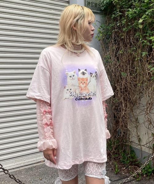 Candy Stripper(キャンディストリッパー)の「MY SWEETIES BIG Tシャツ(Tシャツ/カットソー・レディース・ブラック/オフホワイト/ピンク/ブルー・FREE)」の13枚目の写真