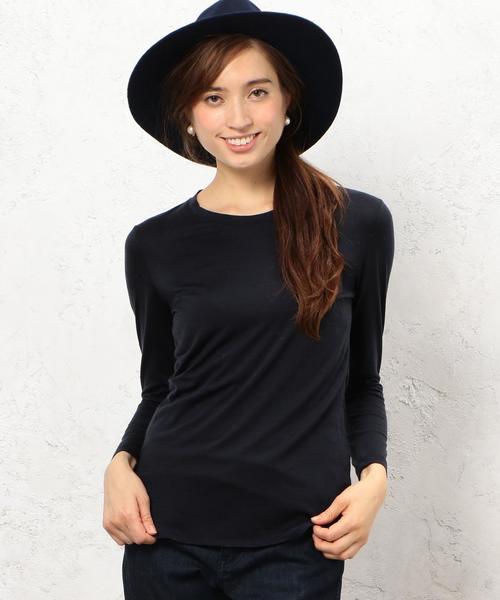 green label relaxing(グリーンレーベルリラクシング)の「KC MERINO OPTIMO Uネック LS プルオーバー カットソー◆(Tシャツ/カットソー・レディース・ホワイト/ネイビー/ブラウン・フリー)」の3枚目の写真