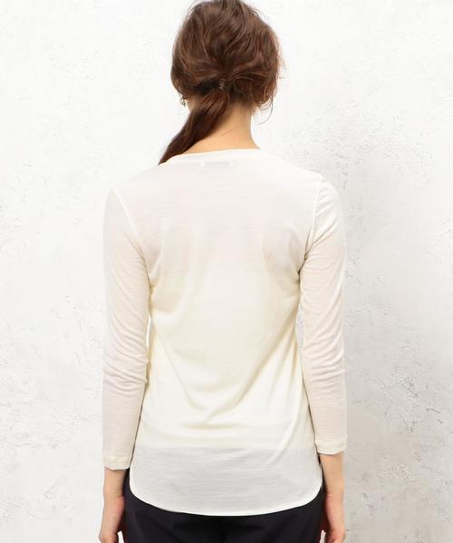 green label relaxing(グリーンレーベルリラクシング)の「KC MERINO OPTIMO Uネック LS プルオーバー カットソー◆(Tシャツ/カットソー・レディース・ホワイト/ネイビー/ブラウン・フリー)」の13枚目の写真