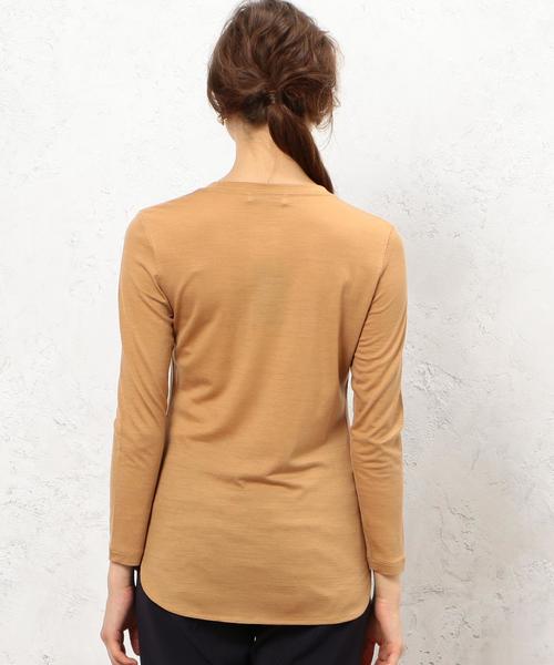 green label relaxing(グリーンレーベルリラクシング)の「KC MERINO OPTIMO Uネック LS プルオーバー カットソー◆(Tシャツ/カットソー・レディース・ホワイト/ネイビー/ブラウン・フリー)」の7枚目の写真
