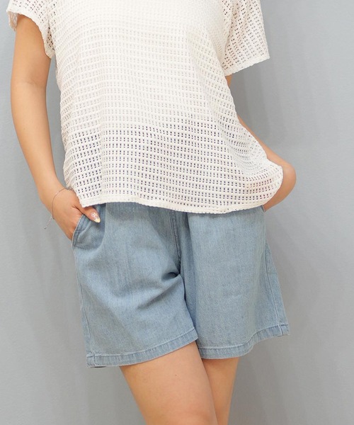 LAETITIA（レリッタ）の「LAETITIA/レリッタ ショートデニムパンツ/水陸両用/UVケア 456101（デニムパンツ・レディース・ネイビー/サックスブルー・M/L）」の2枚目の写真