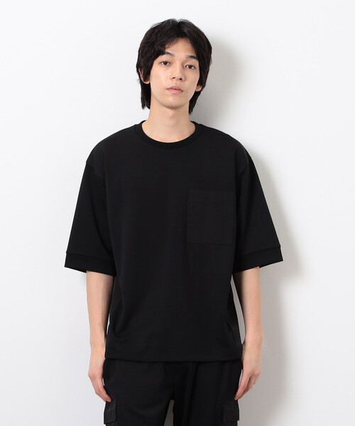 COMME CA ISM（コムサイズム）の「スポーティージャージ コンビデザイン Ｔシャツ（Tシャツ/カットソー・メンズ・ブラック/チャコール・M/L）」の4枚目の写真