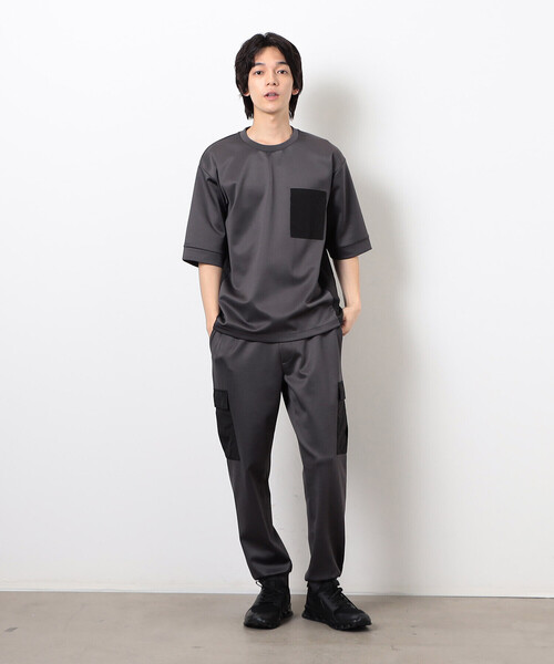 COMME CA ISM（コムサイズム）の「スポーティージャージ コンビデザイン Ｔシャツ（Tシャツ/カットソー・メンズ・ブラック/チャコール・M/L）」の6枚目の写真