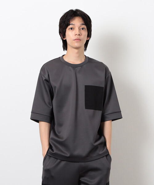 COMME CA ISM（コムサイズム）の「スポーティージャージ コンビデザイン Ｔシャツ（Tシャツ/カットソー・メンズ・ブラック/チャコール・M/L）」の7枚目の写真