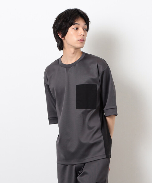 COMME CA ISM（コムサイズム）の「スポーティージャージ コンビデザイン Ｔシャツ（Tシャツ/カットソー・メンズ・ブラック/チャコール・M/L）」の8枚目の写真