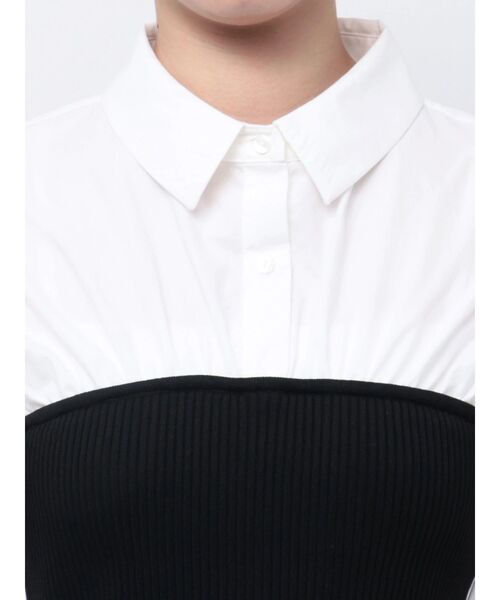 TONAL（トーナル）の「ニットビスチェドッキングシャツ（シャツ/ブラウス・レディース・ブラック/オフホワイト・MEDIUM）」の16枚目の写真
