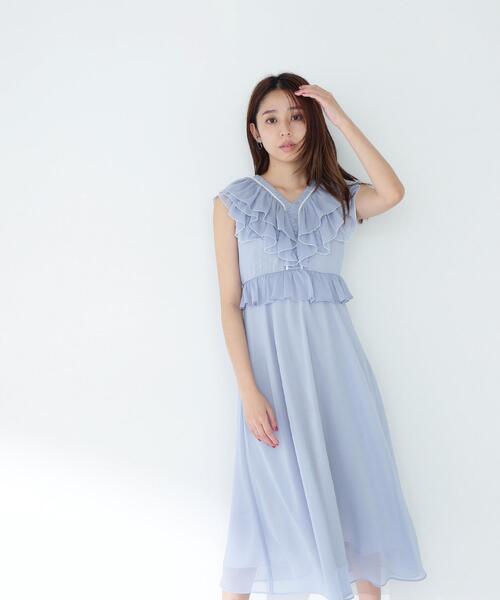 NATURAL BEAUTY BASIC(ナチュラルビューティーベーシック)の「◇バイカラーフリルワンピース(ワンピース・レディース・ブラック系その他/ブルー系その他・MEDIUM/P/S/SMALL)」の17枚目の写真