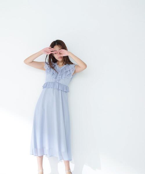 NATURAL BEAUTY BASIC(ナチュラルビューティーベーシック)の「◇バイカラーフリルワンピース(ワンピース・レディース・ブラック系その他/ブルー系その他・MEDIUM/P/S/SMALL)」の20枚目の写真