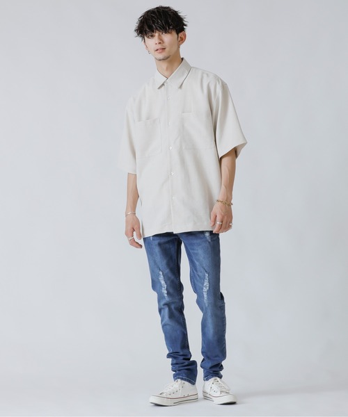 London Denim（ロンドンデニム）の「Brent Skinny Slim Fit Crash Jean/クラッシュ スキニーパンツ（デニムパンツ・メンズ・インディゴブルー・SMALL/MEDIUM/LARGE/X-LARGE）」の4枚目の写真