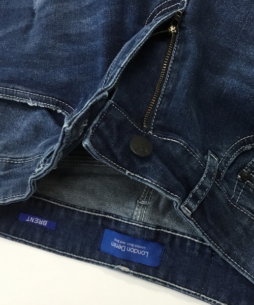 London Denim（ロンドンデニム）の「Brent Skinny Slim Fit Crash Jean/クラッシュ スキニーパンツ（デニムパンツ・メンズ・インディゴブルー・SMALL/MEDIUM/LARGE/X-LARGE）」の11枚目の写真
