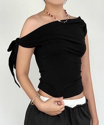 【Jasmine】ワンショルダーショート丈Tシャツ (SS)