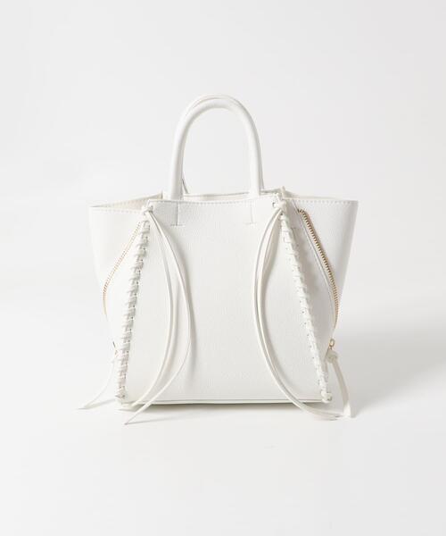 URBAN RESEARCH ROSSO WOMEN(アーバンリサーチ ロッソ)の「サイドジップミニトート(ショルダーバッグ・レディース・グレー系その他/ホワイト/ブラック・-)」の4枚目の写真