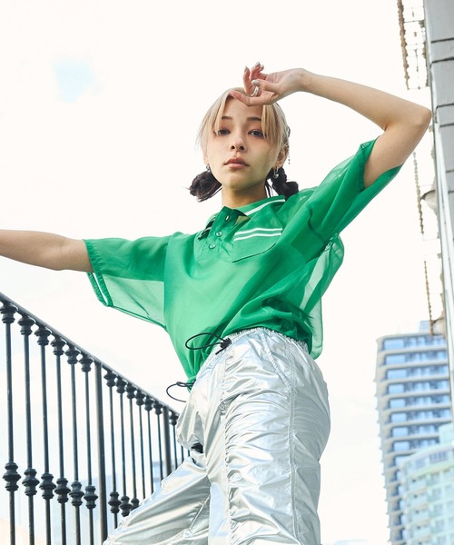 DURAS（デュラス）の「シアーポロシャツ（ポロシャツ・レディース・グリーン/パープル/オレンジ・MEDIUM/SMALL）」の16枚目の写真