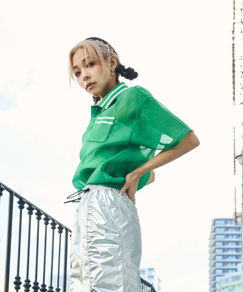 DURAS（デュラス）の「シアーポロシャツ（ポロシャツ・レディース・グリーン/パープル/オレンジ・MEDIUM/SMALL）」の15枚目の写真