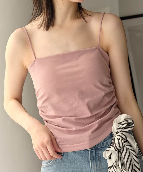 Mia (ミア)の「カップ付きギャザーキャミソール(キャミソール・レディース・ベージュ/ピンク/ブラック/オフホワイト・FREE)」の10枚目の写真
