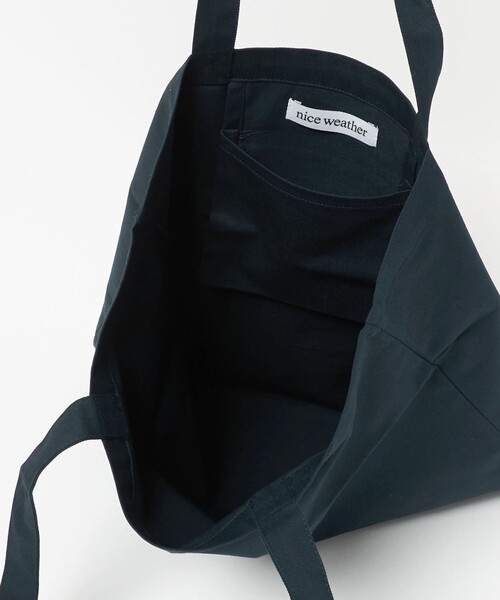 NICE WEATHER（ナイスウェザー）の「＜NICE WEATHER＞ロゴ トートバッグ（トートバッグ・メンズ・ナチュラル/ネイビー・FREE）」の16枚目の写真