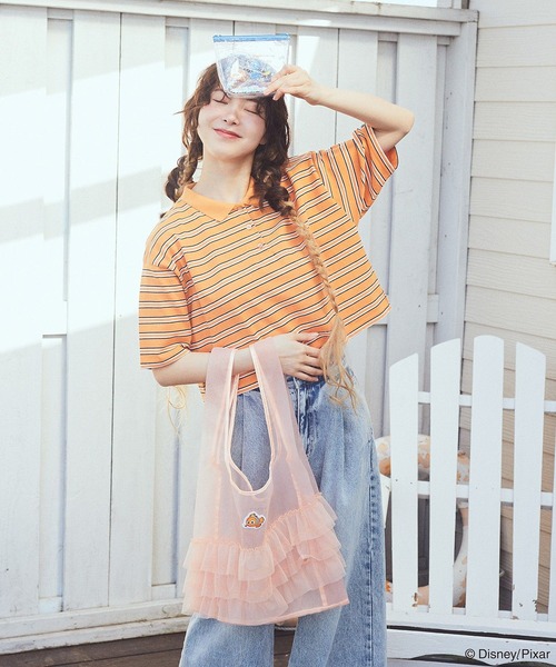 earth music&ecology(アースミュージックアンドエコロジー)の「Finding Nemo/シアーフリルバッグ(トートバッグ・レディース・ピンク/ブルー/イエロー/オレンジ・FREE)」の8枚目の写真