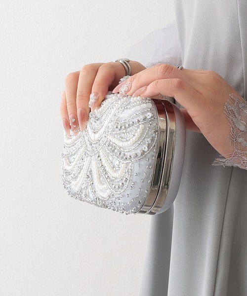 Lace Ladies(レースレディース)の「スパンコール ビーズ 刺繍 パーティー バッグ(クラッチバッグ・レディース・ベージュ/ブラック/シルバー・FREE)」の8枚目の写真
