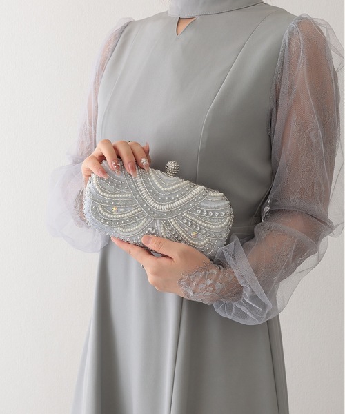 Lace Ladies(レースレディース)の「スパンコール ビーズ 刺繍 パーティー バッグ(クラッチバッグ・レディース・ベージュ/ブラック/シルバー・FREE)」の11枚目の写真