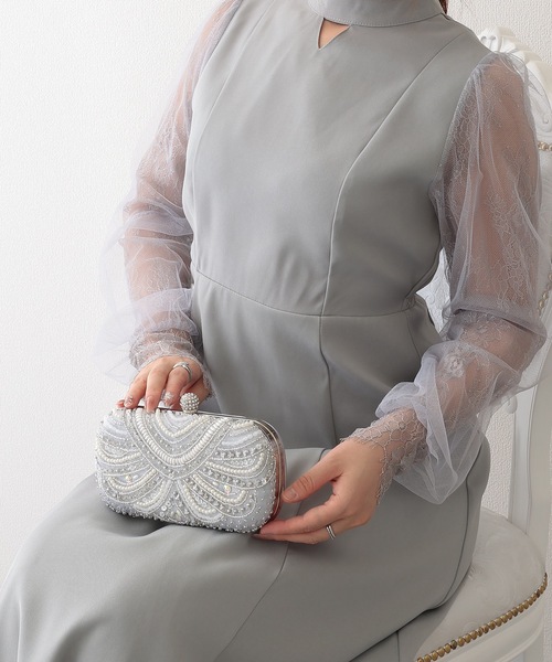 Lace Ladies(レースレディース)の「スパンコール ビーズ 刺繍 パーティー バッグ(クラッチバッグ・レディース・ベージュ/ブラック/シルバー・FREE)」の12枚目の写真