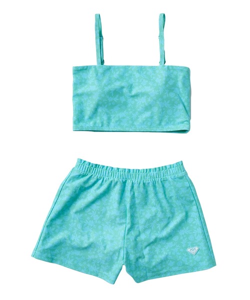 ROXY（ロキシー）の「MINI LA VIE /ロキシーキッズラッシュガードTシャツ・バンドゥ・ウエストゴムキュロット３点セット(水着)（水着・キッズ・ターコイズブルー/パープル・110/120/130/140/150/100）」の3枚目の写真