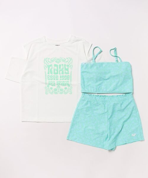 ROXY（ロキシー）の「MINI LA VIE /ロキシーキッズラッシュガードTシャツ・バンドゥ・ウエストゴムキュロット３点セット(水着)（水着・キッズ・ターコイズブルー/パープル・110/120/130/140/150/100）」の6枚目の写真