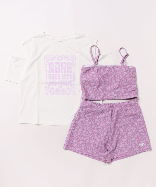 ROXY（ロキシー）の「MINI LA VIE /ロキシーキッズラッシュガードTシャツ・バンドゥ・ウエストゴムキュロット３点セット(水着)（水着・キッズ・ターコイズブルー/パープル・110/120/130/140/150/100）」の8枚目の写真
