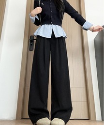 ハイウエスト ワイドパンツ