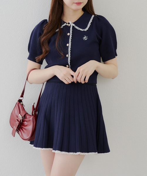 continuer de NICE CLAUP(コンティニューデナイスクラップ)の「ニットセットアップ(ワンピース・レディース・トップグレー/アイボリー/ネイビー/キャメル・FREE)」の3枚目の写真