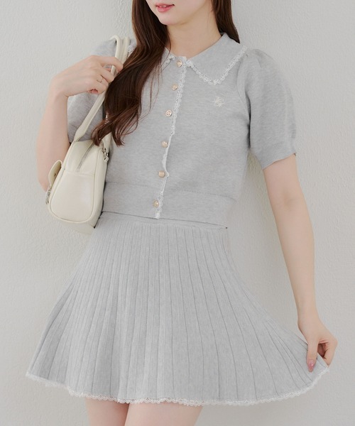 continuer de NICE CLAUP(コンティニューデナイスクラップ)の「ニットセットアップ(ワンピース・レディース・トップグレー/アイボリー/ネイビー/キャメル・FREE)」の2枚目の写真