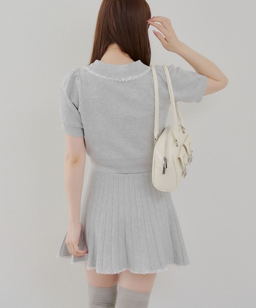 continuer de NICE CLAUP(コンティニューデナイスクラップ)の「ニットセットアップ(ワンピース・レディース・トップグレー/アイボリー/ネイビー/キャメル・FREE)」の13枚目の写真