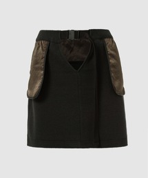 TAN | V-FRONT KNIT LAYERED MINI SKIRT(スカート)