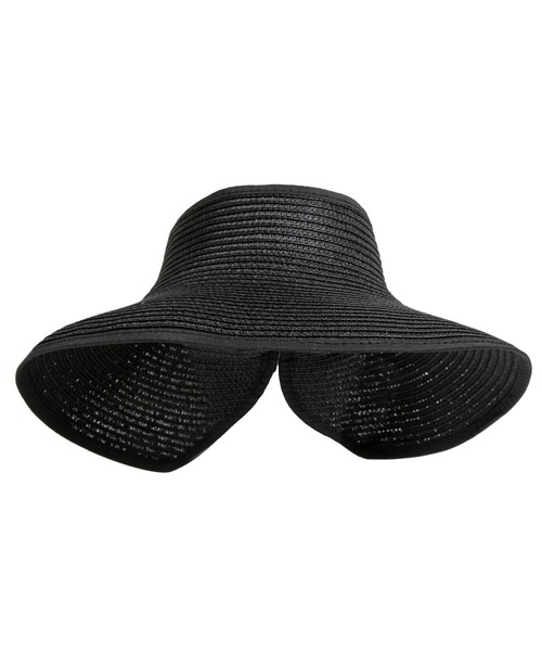 超美品　アキオヒラタ　サンバイザー　Lサイズ　リボン付(取り外し可能) 折り畳めるつば広リボンサンバイザー（サンバイザー）｜GLOBAL JAPAN